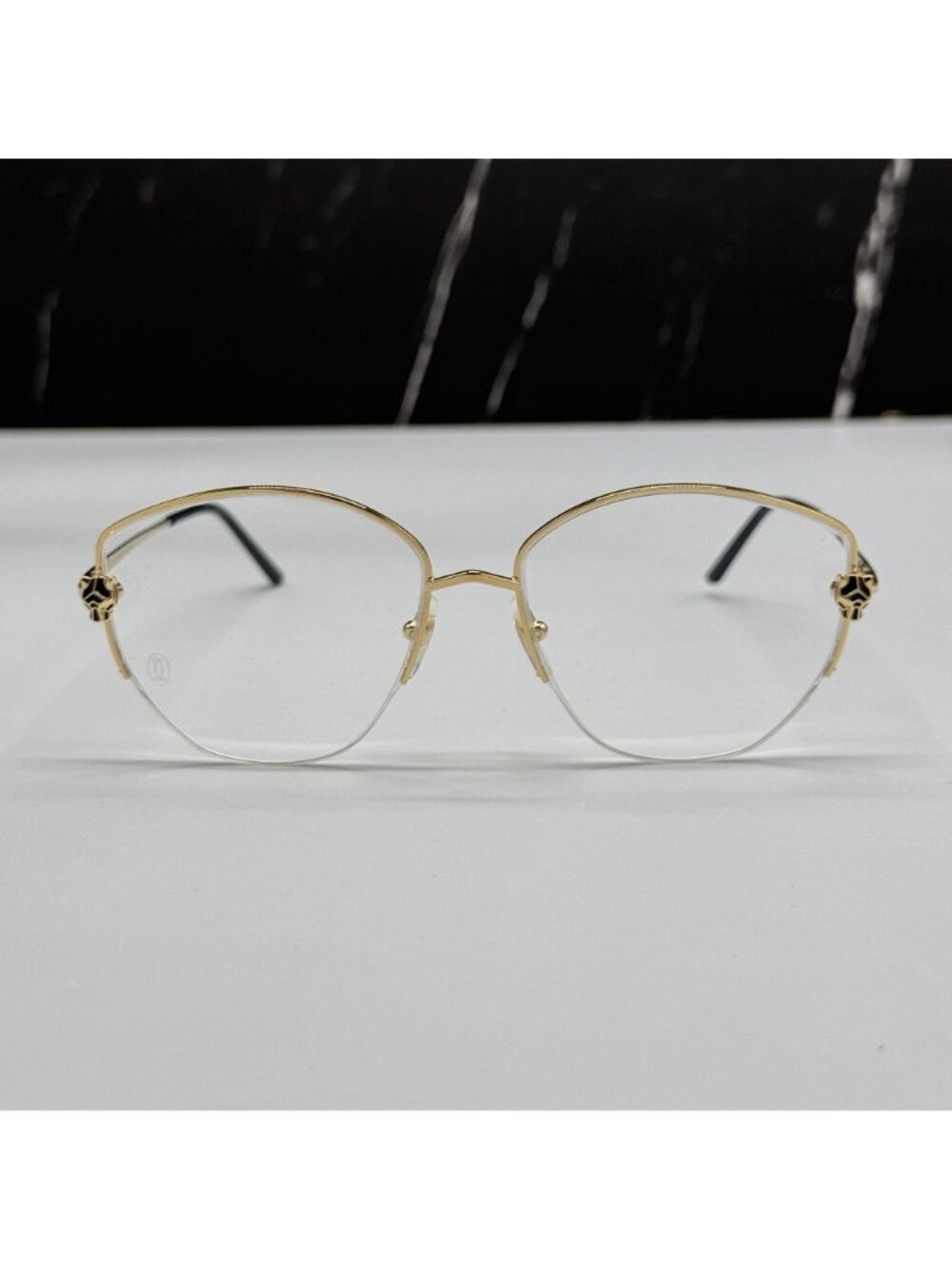 NWT Cartier Gold Oversized Women Eyeglasses CT0370O 001 Authentic